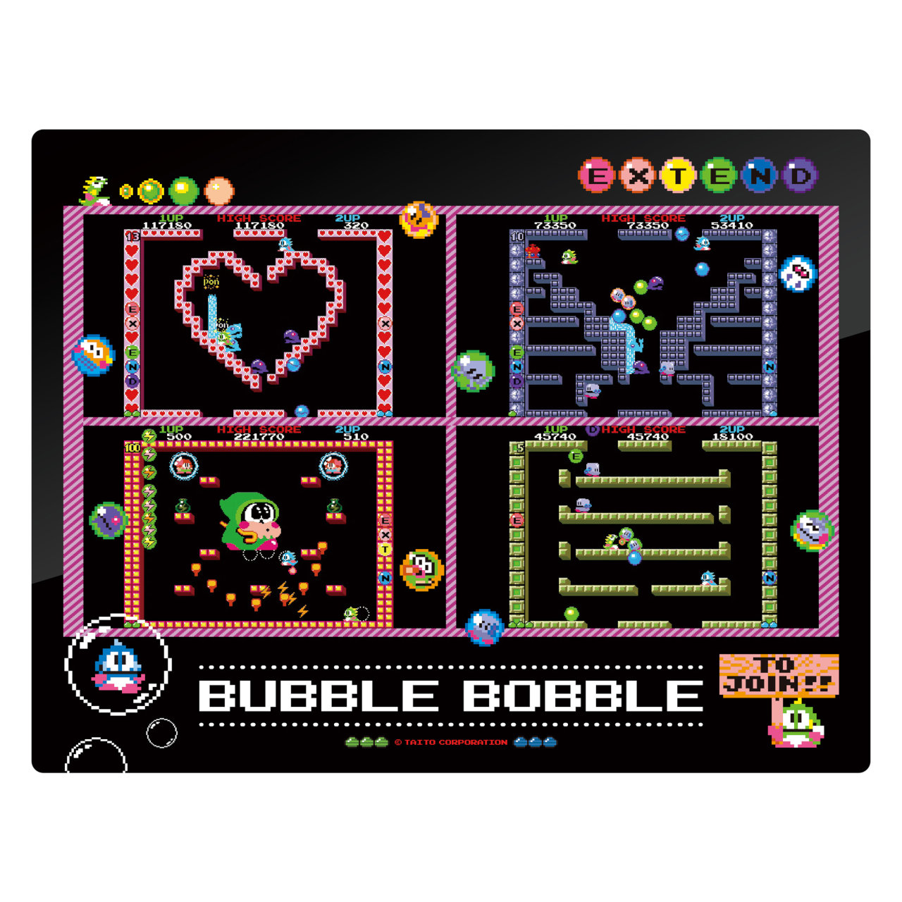 バブルボブル　ラバーマット　ドットデザイン