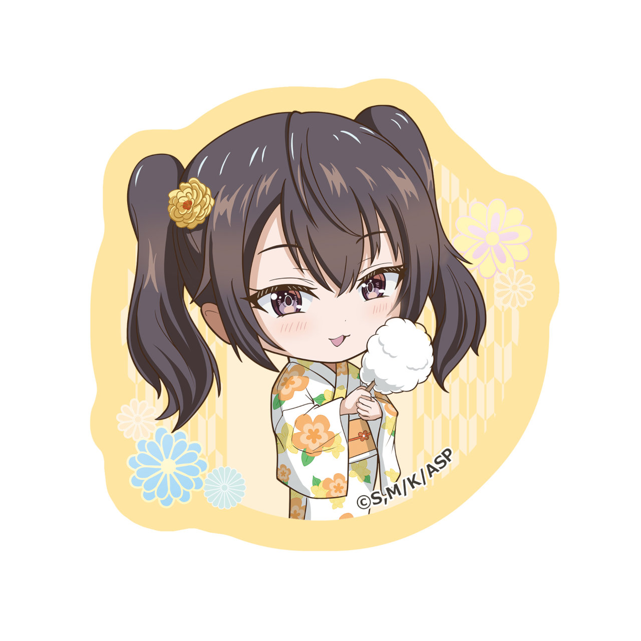 【描き起こし】ダイカットクッションコースター　有希(浴衣)