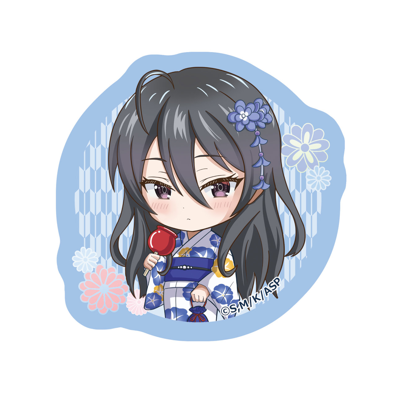 【描き起こし】ダイカットクッションコースター　綾乃(浴衣)